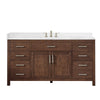 Custom image for Dark Walnut with Brushed Nickel Trim / Giotto Quartz / No Mirror