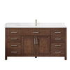 Custom image for Dark Walnut with Brushed Nickel Trim / White Cultured Marble / No Mirror