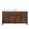 Custom image for Dark Walnut with Brushed Nickel Trim / White Cultured Marble / No Mirror