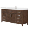 Custom image for Dark Walnut with Brushed Nickel Trim / White Quartz / No Mirror