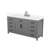 Custom image for Dark Gray with Matte Black Trim / Carrara Cultured Marble / No Mirror