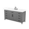 Custom image for Dark Gray with Matte Black Trim / White Cultured Marble / No Mirror