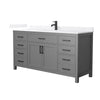 Custom image for Dark Gray with Matte Black Trim / White Quartz / No Mirror