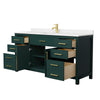 Custom image for Green with Brushed Gold Trim / Carrara Cultured Marble / No Mirror