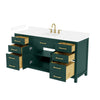 Custom image for Green with Brushed Gold Trim / White Cultured Marble / No Mirror