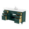 Custom image for Green with Brushed Nickel Trim / Carrara Cultured Marble / No Mirror