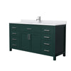 Custom image for Green with Brushed Nickel Trim / White Cultured Marble / No Mirror