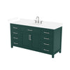 Custom image for Green with Brushed Nickel Trim / White Cultured Marble / No Mirror