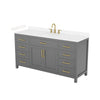 Custom image for Dark Gray with Brushed Gold Trim / Carrara Cultured Marble / No Mirror