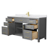 Custom image for Dark Gray with Brushed Gold Trim / White Cultured Marble / No Mirror