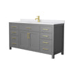 Custom image for Dark Gray with Brushed Gold Trim / White Cultured Marble / No Mirror