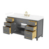 Custom image for Dark Gray with Brushed Gold Trim / White Cultured Marble / No Mirror
