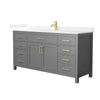 Custom image for Dark Gray with Brushed Gold Trim / White Quartz / No Mirror