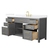 Custom image for Dark Gray with Brushed Gold Trim / White Quartz / No Mirror