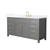 Custom image for Dark Gray with Brushed Gold Trim / White Quartz / No Mirror