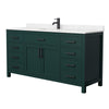 Custom image for Green with Matte Black Trim / Carrara Cultured Marble / No Mirror