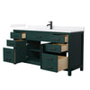 Custom image for Green with Matte Black Trim / White Quartz / No Mirror