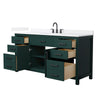 Custom image for Green with Matte Black Trim / White Quartz / No Mirror