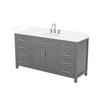 Custom image for Dark Gray with Brushed Nickel Trim / White Cultured Marble / No Mirror