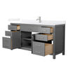 Custom image for Dark Gray with Brushed Nickel Trim / White Quartz / No Mirror