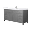 Custom image for Dark Gray with Brushed Nickel Trim / White Quartz / No Mirror