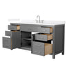 Custom image for Dark Gray with Brushed Nickel Trim / White Quartz / No Mirror