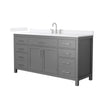 Custom image for Dark Gray with Brushed Nickel Trim / White Quartz / No Mirror