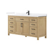 Custom image for Whitewashed Oak with Matte Black Trim / White Cultured Marble / No Mirror