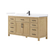 Custom image for Whitewashed Oak with Matte Black Trim / White Quartz / No Mirror
