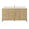 Custom image for Whitewashed Oak with Brushed Gold Trim / Carrara Cultured Marble / No Mirror