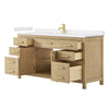 Custom image for Whitewashed Oak with Brushed Gold Trim / Carrara Cultured Marble / No Mirror