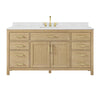 Custom image for Whitewashed Oak with Brushed Gold Trim / Carrara Cultured Marble / No Mirror