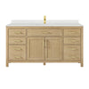Custom image for Whitewashed Oak with Brushed Gold Trim / Giotto Quartz / No Mirror