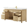Custom image for Whitewashed Oak with Brushed Gold Trim / Giotto Quartz / No Mirror