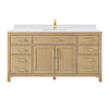 Custom image for Whitewashed Oak with Brushed Gold Trim / White Cultured Marble / No Mirror