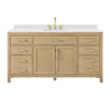 Custom image for Whitewashed Oak with Brushed Gold Trim / White Cultured Marble / No Mirror