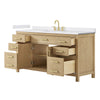 Custom image for Whitewashed Oak with Brushed Gold Trim / White Cultured Marble / No Mirror