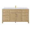 Custom image for Whitewashed Oak with Brushed Gold Trim / White Quartz / No Mirror