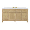 Custom image for Whitewashed Oak with Brushed Gold Trim / White Quartz / No Mirror