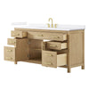 Custom image for Whitewashed Oak with Brushed Gold Trim / White Quartz / No Mirror