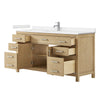 Custom image for Whitewashed Oak with Brushed Nickel Trim / Carrara Cultured Marble / No Mirror