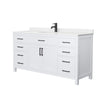 Custom image for White with Matte Black Trim / Carrara Cultured Marble / No Mirror