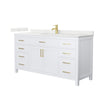 Custom image for White with Brushed Gold Trim / Giotto Quartz / No Mirror