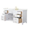 Custom image for White with Brushed Gold Trim / Giotto Quartz / No Mirror