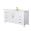 Custom image for White with Brushed Gold Trim / Giotto Quartz / No Mirror