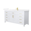 Custom image for White with Brushed Gold Trim / White Quartz / No Mirror