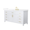 Custom image for White with Brushed Gold Trim / White Quartz / No Mirror