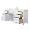 Custom image for White with Brushed Nickel Trim / Carrara Cultured Marble / No Mirror