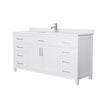 Custom image for White with Brushed Nickel Trim / White Cultured Marble / No Mirror