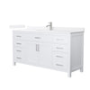Custom image for White with Brushed Nickel Trim / White Quartz / No Mirror